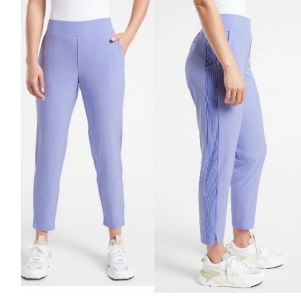 Athleta Brooklyn Ankle Pants 8 Periwinkle Stretch Athletic Lightweight